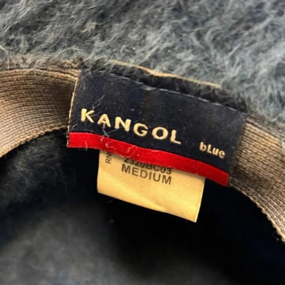 Vintage Kangol Blue Fuzzy Fur Bucket Hat Size Medium